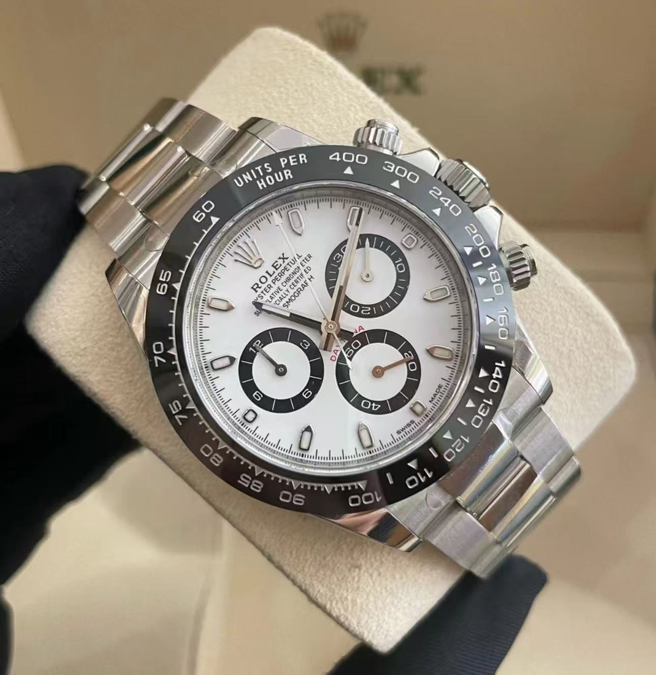 Rolex Daytona Panda Super Clone Watch Front View