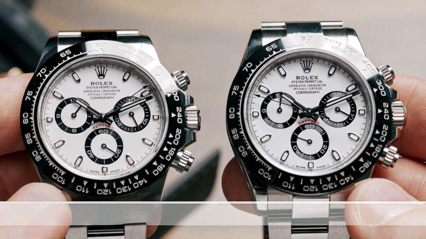 Rolex Daytona Panda Original vs Super Clone Dial Comparison