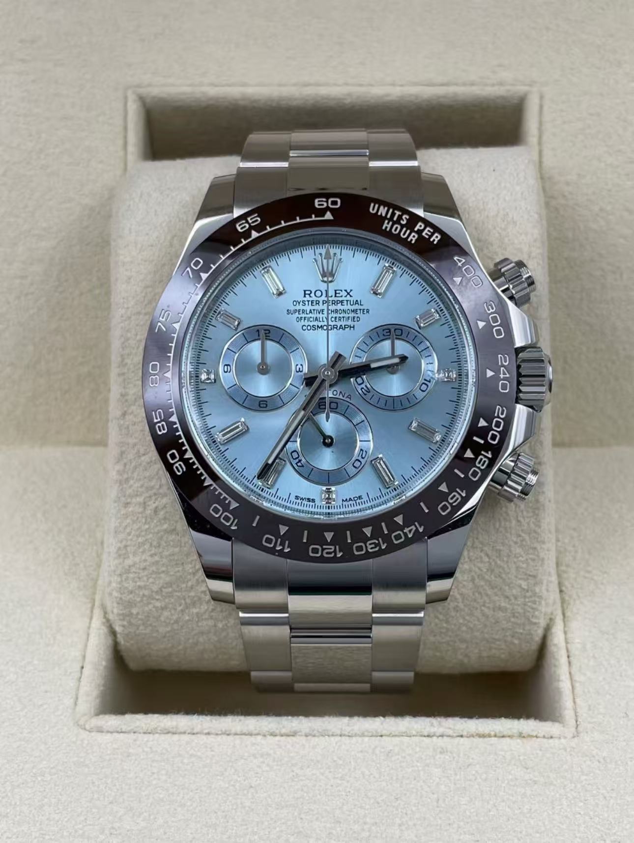 Rolex Daytona Ice Blue Dial with Diamonds Super Clone Front