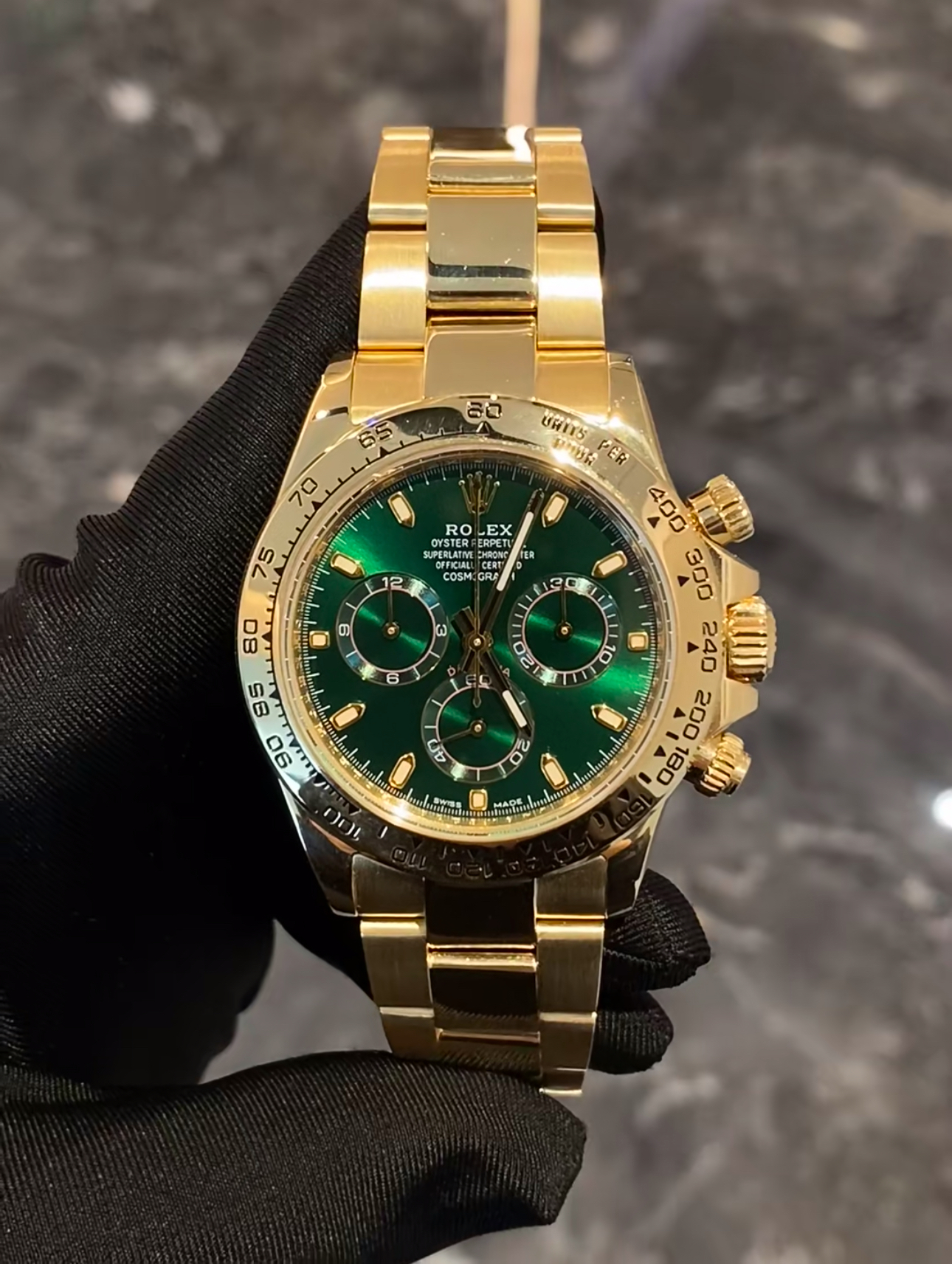 Rolex Daytona Green Dial Gold Super Clone Front