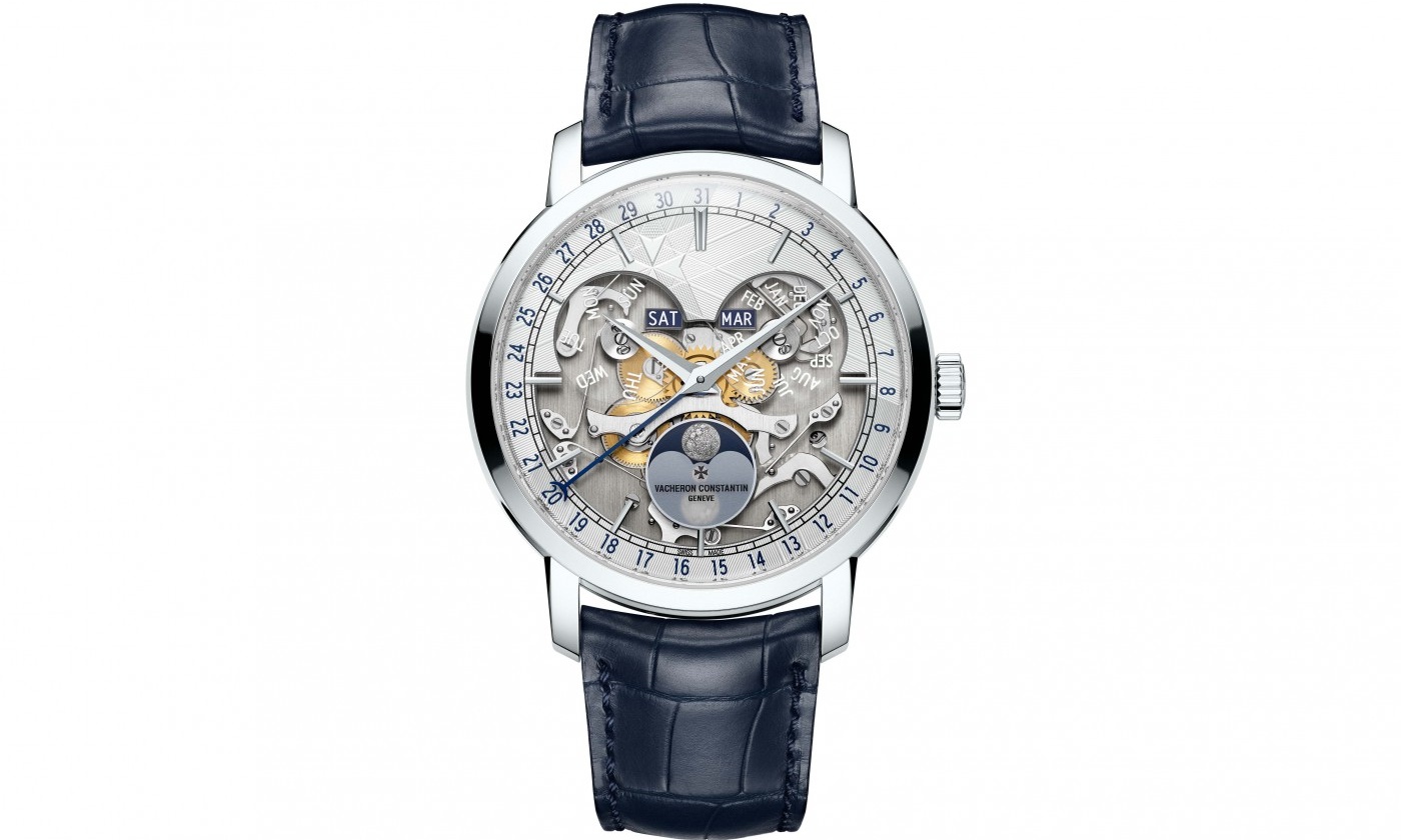 Vacheron Constantin Traditionnelle Complete Calendar Skeleton Super Clone watch featuring skeleton dial and full calendar complication